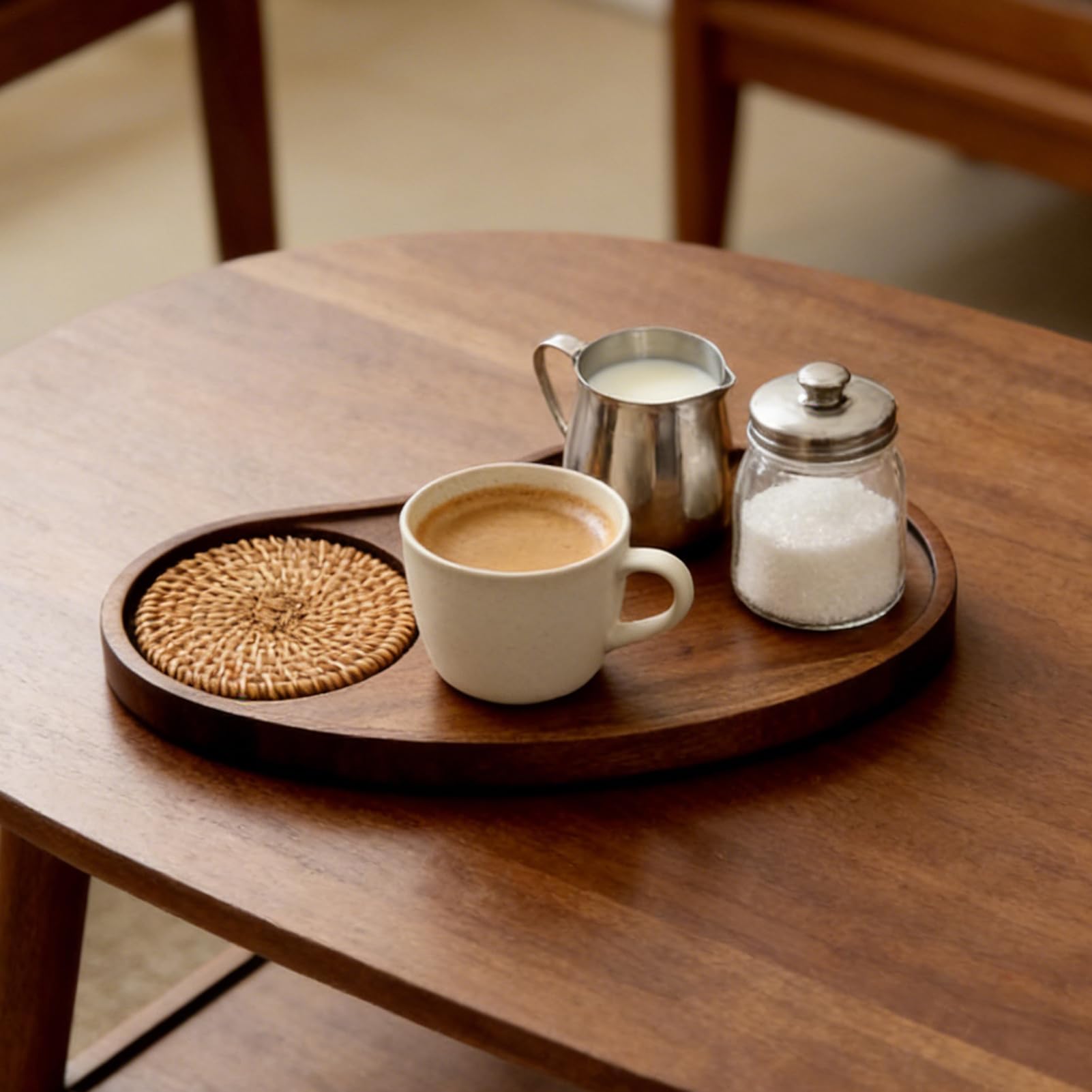 Bandejas Decorativas para Mesa De Centro Tablas De Servir De Madera | Bandeja de Desayuno Para Hogar, Mesa, Cafetería, Desayuno Y Almuerzo, Patio, Aperitivo, Y Té De La Tarde