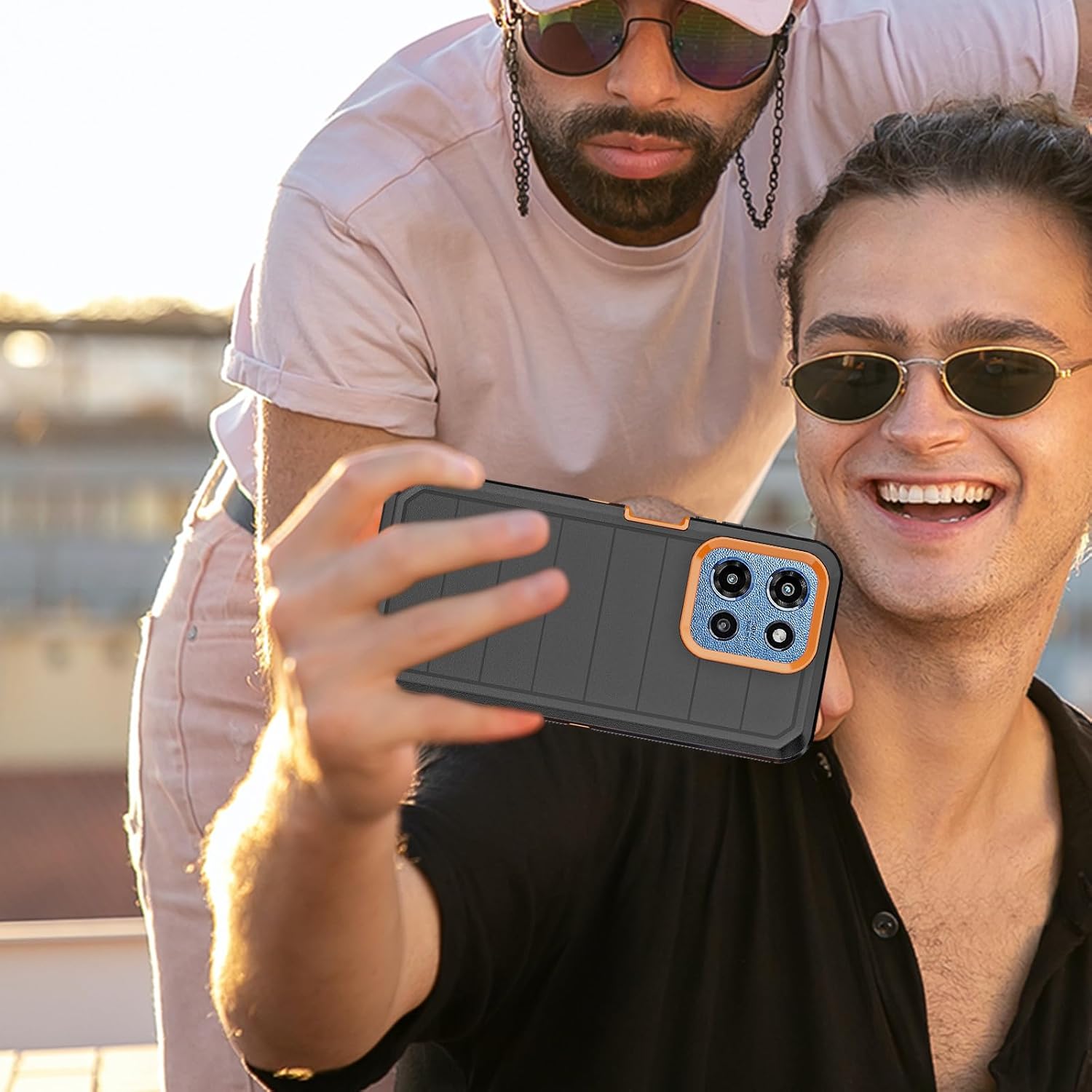 for Motorola Moto G 2026/2025 Case: for Moto G Play 2026 Case with Belt Clip Holster, Heavy Duty 3-Layer Military Grade Rugged Full Body Protection Cover (Black/Orange) - Image 7