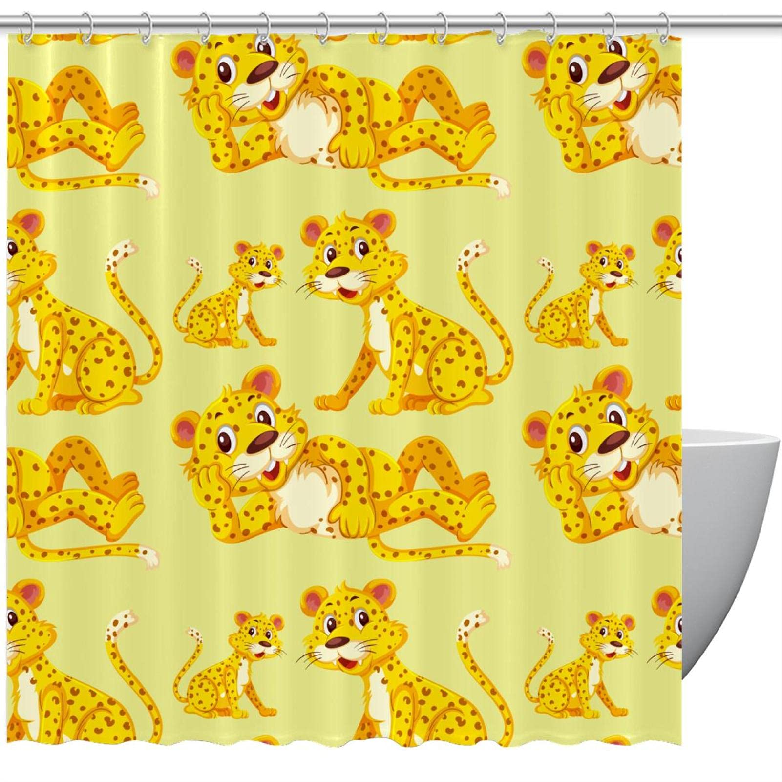 Rideau de douche imperméable léopard 168x183 cm pour sublimer votre salle de bain