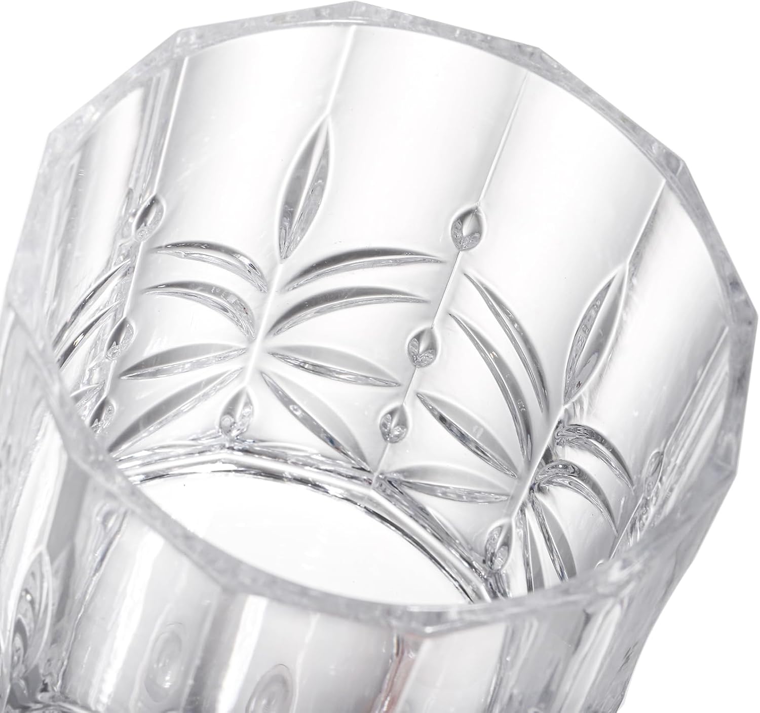 6 Pack Plastic Water Tumblers, 14 OZ Unbreakable Acrylic Whiskey Drinking Glasses, BPA-Free Clear Wine Cup, Shatterproof Drinkware Barware for Juice, Cocktail - Image 4