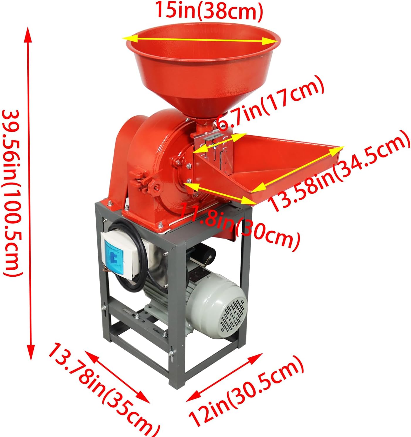 2.2KW Commercial Grain Grinder,220V Multifunctional Grain Mill Crusher with 2/3mm Screens,330 lbs/h Output for Corn/Wheat/Spices/Herbs,Food Processing & Farm Use