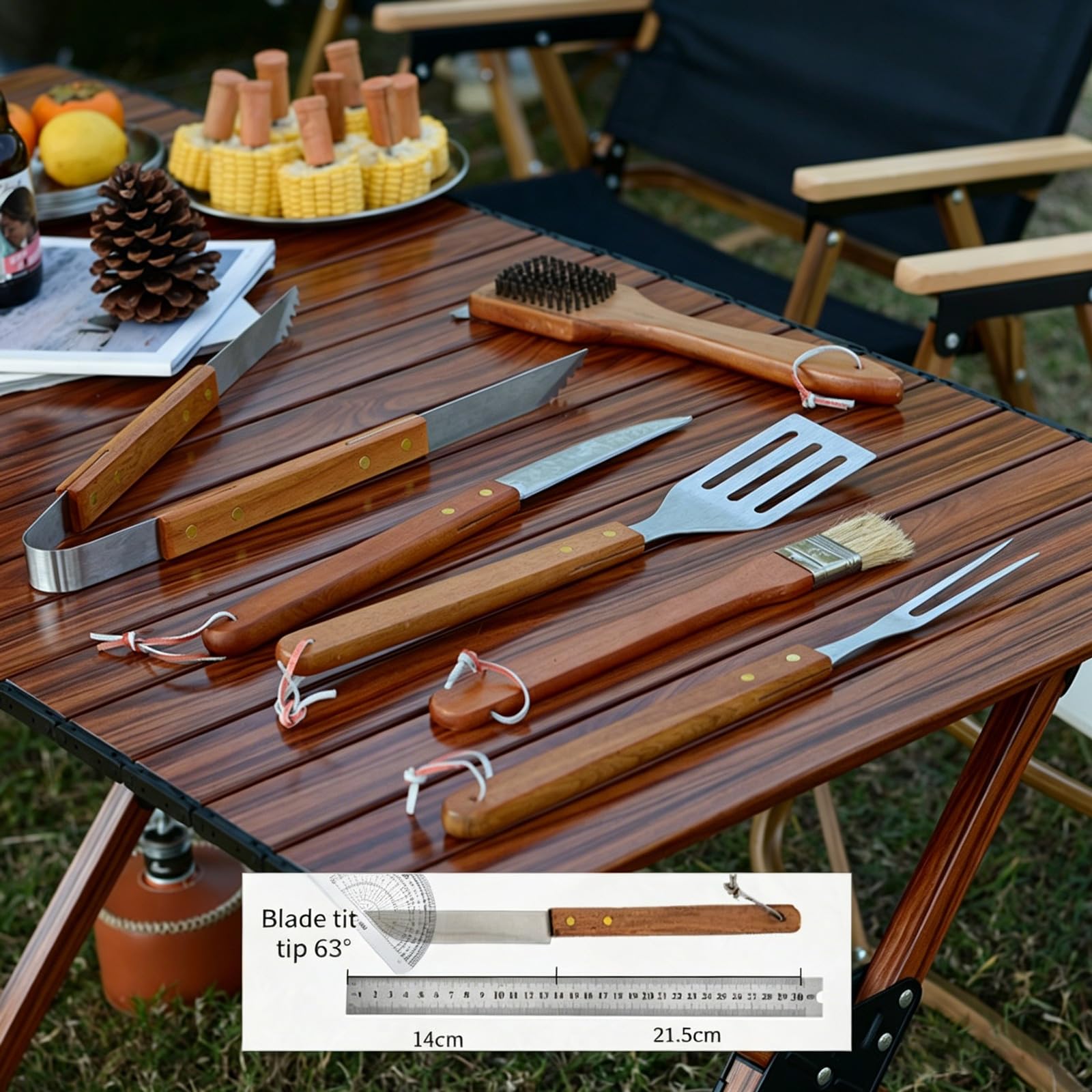 Edelstahl Rostfrei Grillwerkzeug Set mit BBQ Grillbesteck Koffer Professionelles Grillwerkzeug INKL Grillwender,Grillgabel Grill-Zubehör Tragbares Verschiedene und Komplette Gasgrill BBQ