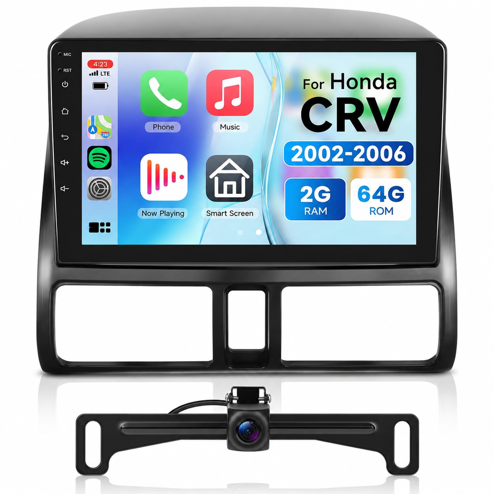 2G+64G Car Stereo for Honda CRV 2002-2006 with License Plate Backup Camera