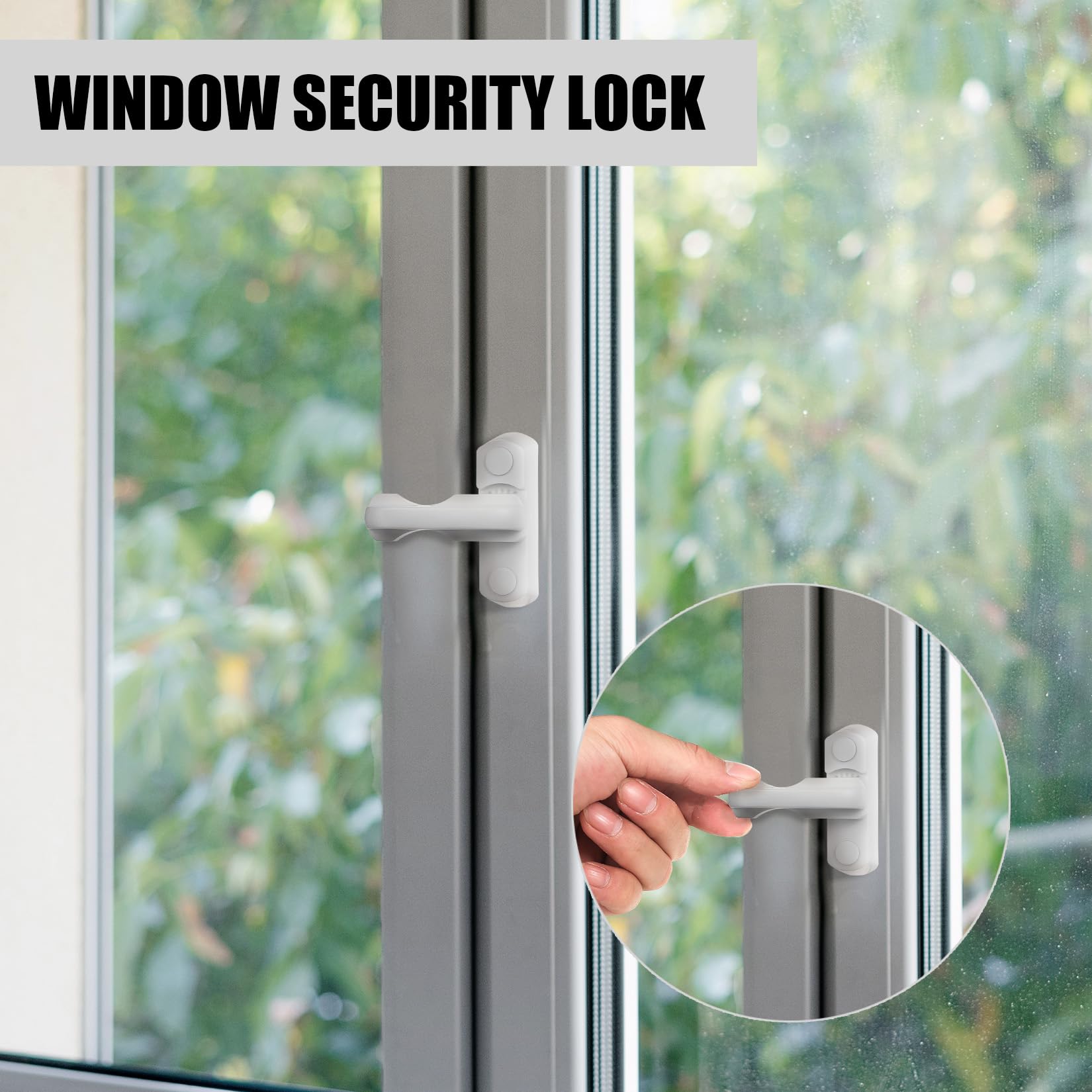 4 Pezzi Chiusura di Sicurezza per Finestra e Porta, Sash Jammer, Blocca Finestra Aperta, Serrature di Sicurezza per Finestre in uPVC, Bloccanti per Finestre in uPVC e PVC Domestica(Bianco)