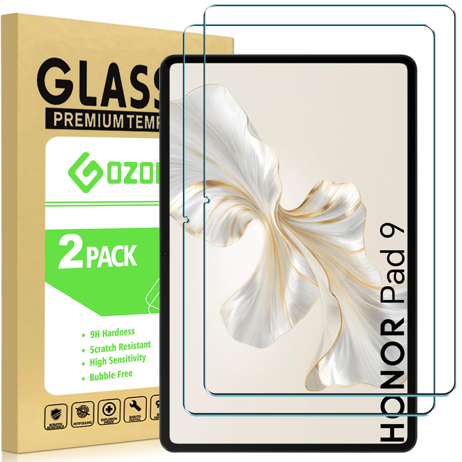 Pack of 2 Screen Protectors for Honor Pad 9 12.1 Inch, Tempered Glass Screen Protector