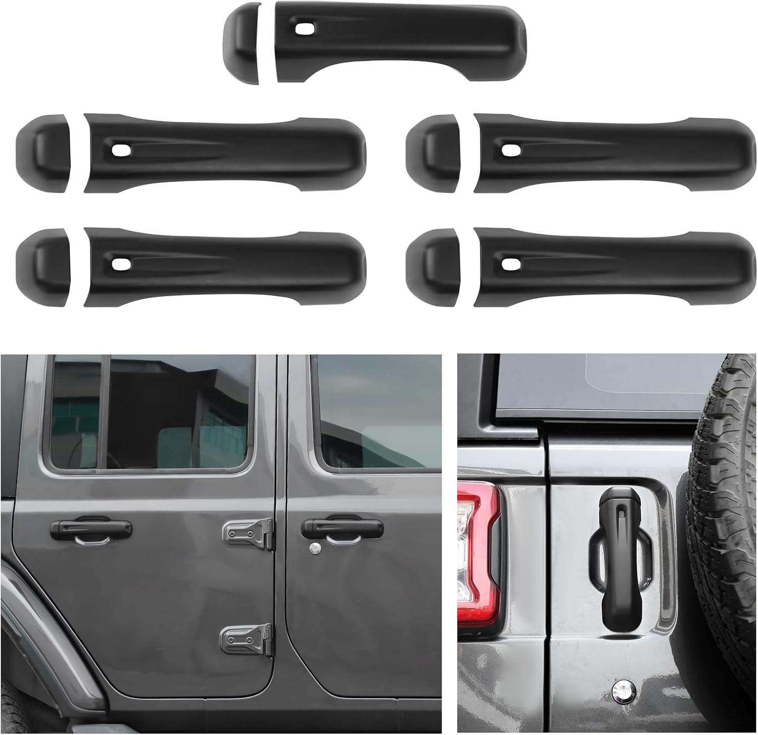 CheroCar Orange Door Handle Cover Trim Tailgate Handle Cover Kit Fit for 2018-2026 Jeep Wrangler JL JLU 4xe & Gladiator JT Sports Sahara Freedom Rubicon 2/4-Door Exterior Accessories