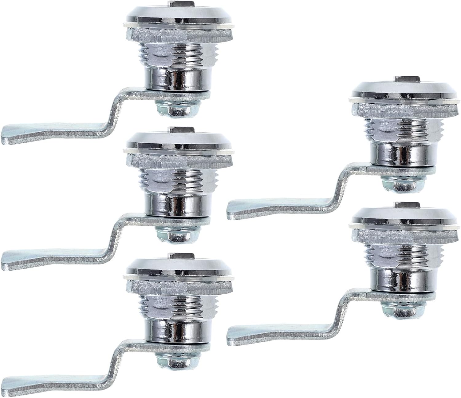 Kichvoe 5pcs Zinc Alloy Triangle Cam Locks for Cabinet Doors, Secure File Cabinet and Distribution Box Lock with Triangle Key, 10mm Cam Length for Electrical Box Security