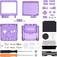 Vista 1 de IPS Ready Upgraded eXtremeRate Clear Atomic Purple Custom Replacement Housing Shell for Gameboy Advance SP GBA SP Compatible with Both IPS &
