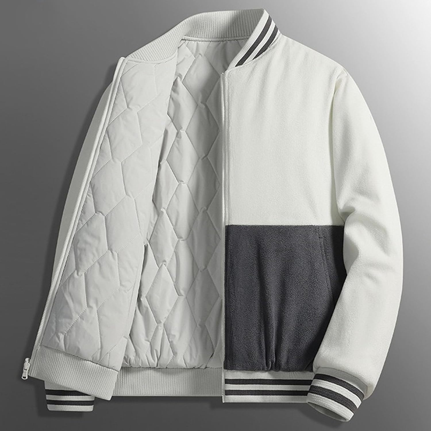 DGHM-JLMY Men's Quilted Fall Winter Business Coat Warm Padded Puffer Jacket Lightweight Casual Bomber Jackets