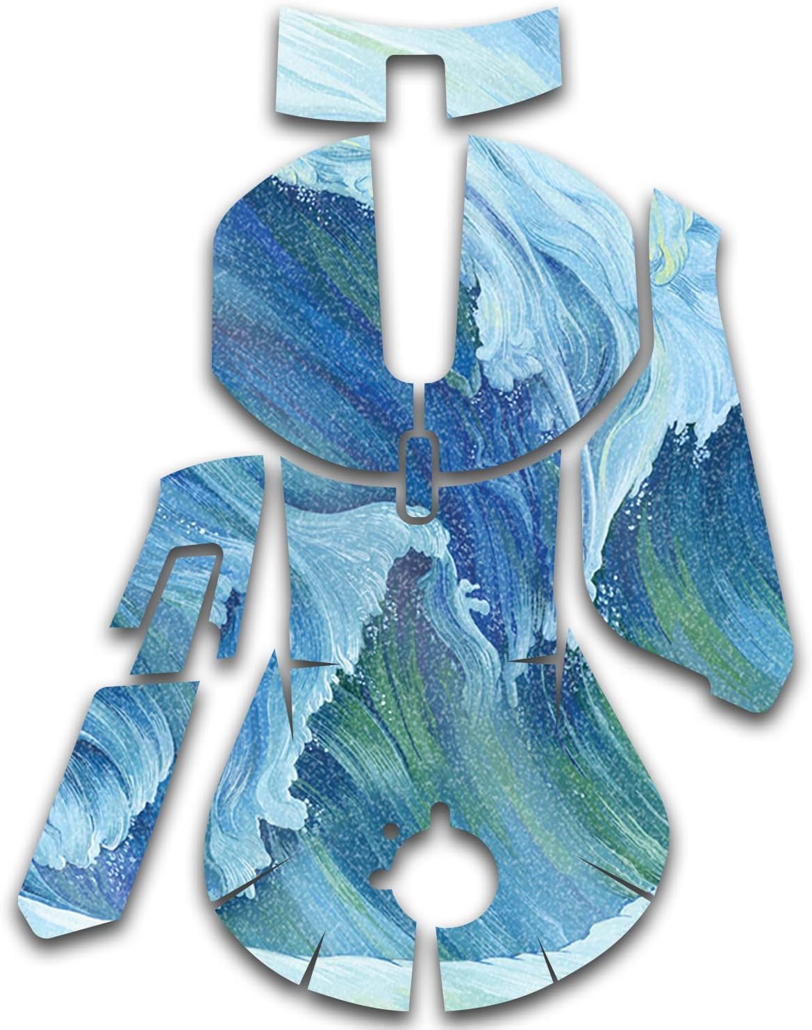 MightySkins Glossy Glitter Skin Compatible with SteelSeries Rival 5 Gaming Mouse - Perfect Wave | Protective, Durable High-Gloss Glitter Finish | Easy to Apply and Change Styles | Made in The USA