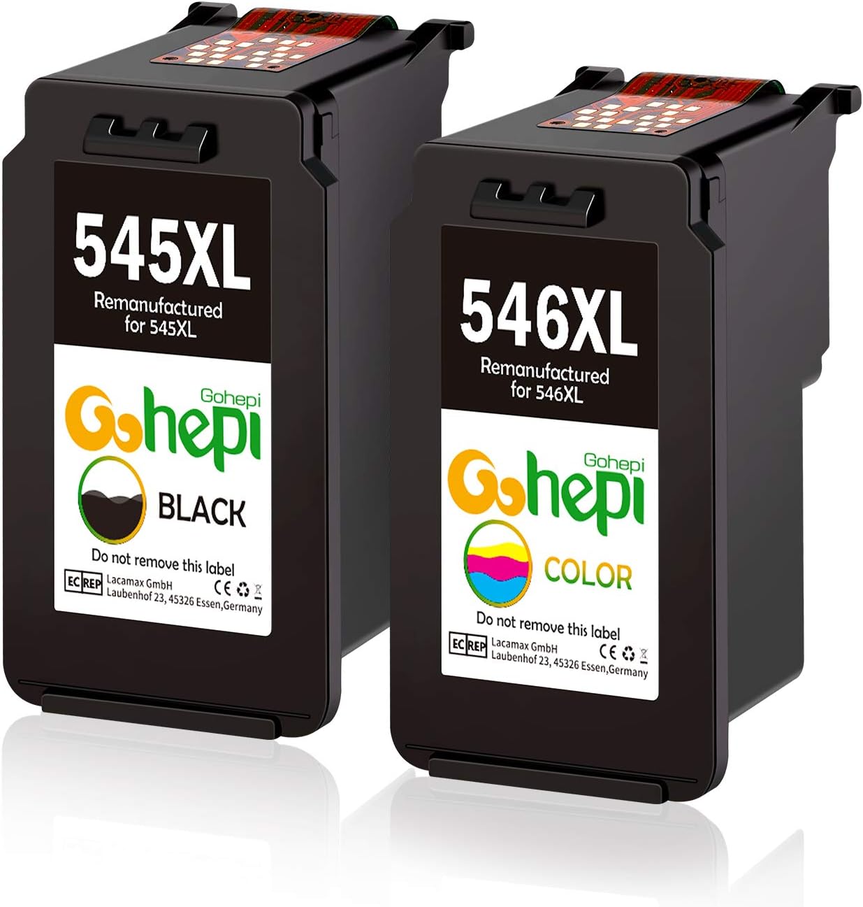Gohepi Replacement for Canon PG-545XL CL-546XL Ink Cartridges PG545 CL546 Compatible for Canon Pixma MG2550 MG2550S TS3150 MX495 MG3050 MG2950 MG2450 MG3053 MG3051 ip2850 TS3151 (1 Black, 1 Color)