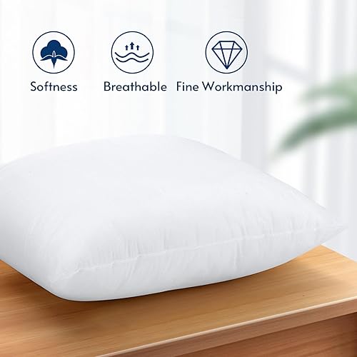 Miniatura 6 de OTOSTAR Juego de 4 rellenos de almohada de 18 x 18 pulgadas, rellenos de almohada cuadrados decorativos, fundas de almohada esponjosas de primera