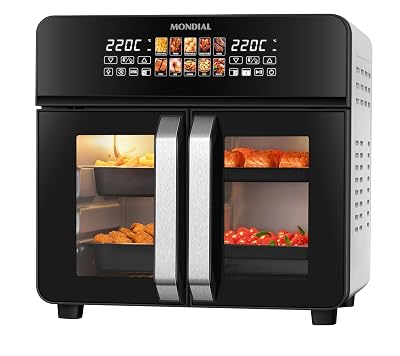 MONDIAL Air Fryer Forno 25L French Door, Preto/Inox, 2000W, 110V - AFDO-25L-FD