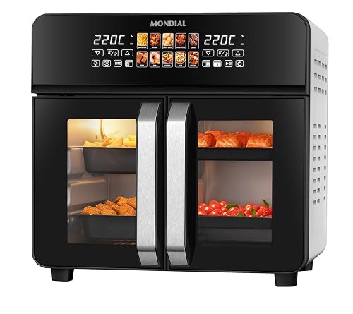 MONDIAL Air Fryer Forno 25L French Door, Preto/Inox, 2000W, 110V - AFDO-25L-FD