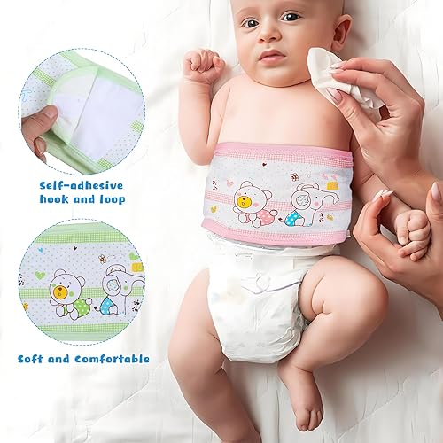 Miniatura 9 de Banda para el vientre recién nacido, 4 unidades, cinturón de algodón umbilical para bebé, cordón umbilical de dibujos animados, banda suave para el