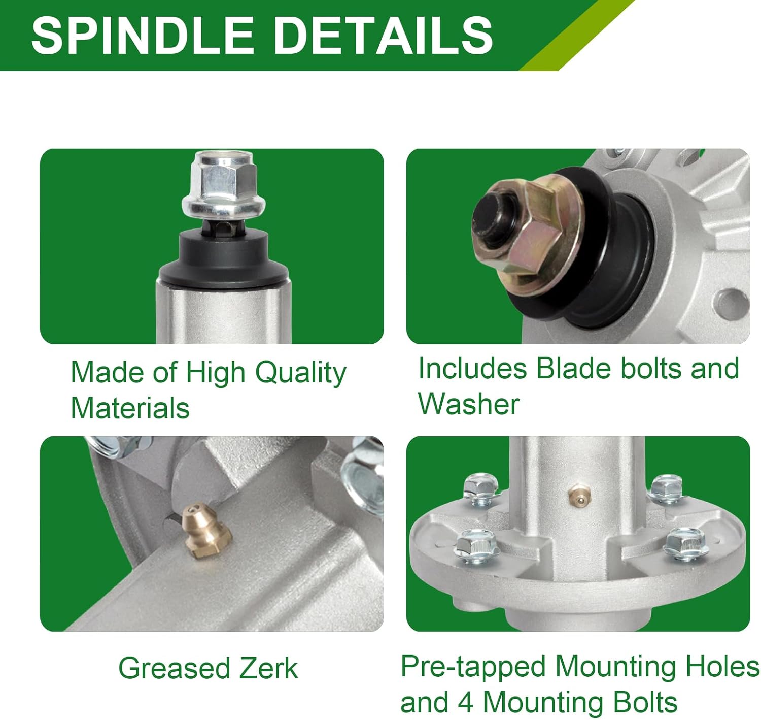 GY20454 GY21098 GY20867 GY20962 AUC15811 Spindle Assembly - Fits 42" 48" Deck John Deere LA110 LA115 LA100 LA120 LA125 LA145 LA105 D110 D130 D125 D140 E140 E130 (2-Pack)