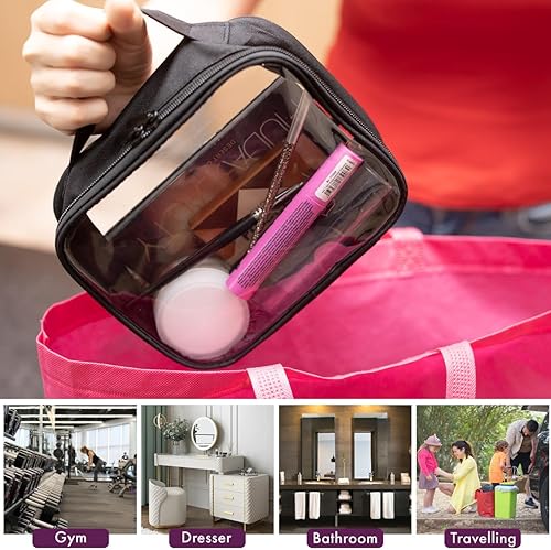 Miniatura 3 de Bolsafy Bolsas de maquillaje transparentes con cremallera, Negro -, Bolsas de maquillaje transparentes con cremallera