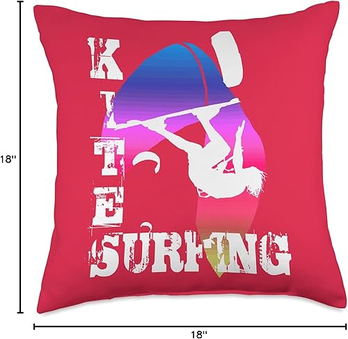 Miniatura 5 de Kitesurf Gifts and Surf Lover Tees by taiche Surfing with Freestyle Kitesurfer and Kite 18 Throw Pillow, 16x16, Multicolor