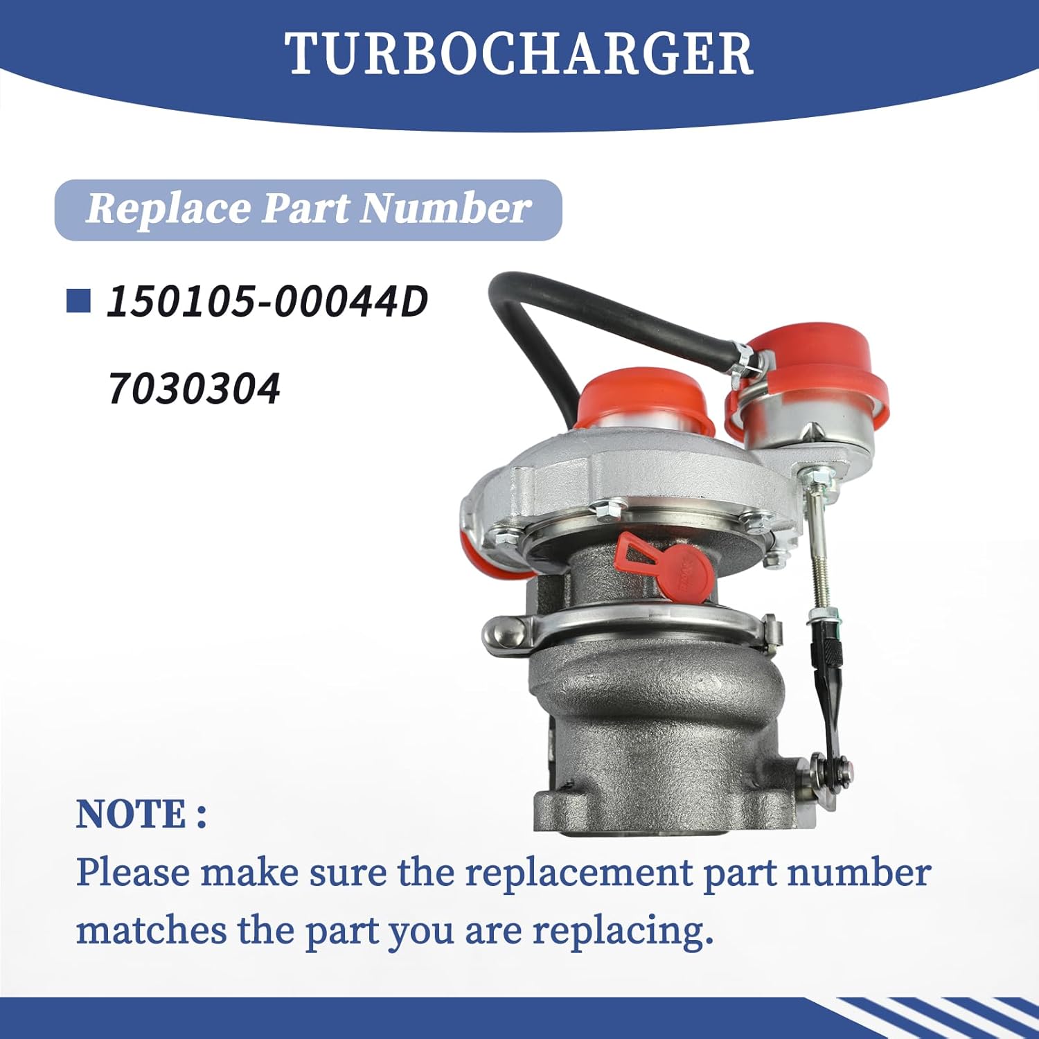 Turbocharger 150105-00044D 7030304 Compatible with Bobcat S630 S650 S510 S550│T630 T650 T550│E85 E50 E55 E42 E45 Compatible with Doosan D24 Engine
