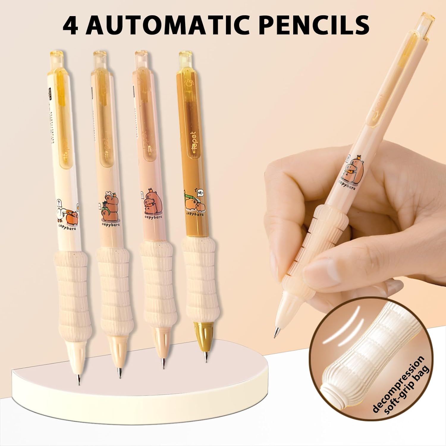 Capybara Stationery Set,Cute Capybara School Supplies,Kawaii Stationery Birthday Gifts,Includes Ballpoint Pens,Erasers, Mechanical Pencils,Lead Refills,Gel Pens, Highlighter,for Office School Supplies