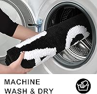 Vista 5 de Zeeinx Alfombra de baño con texto en inglés "Get Naked", bonita alfombra de baño de microfibra antideslizante, divertida decoración de baño, lavable