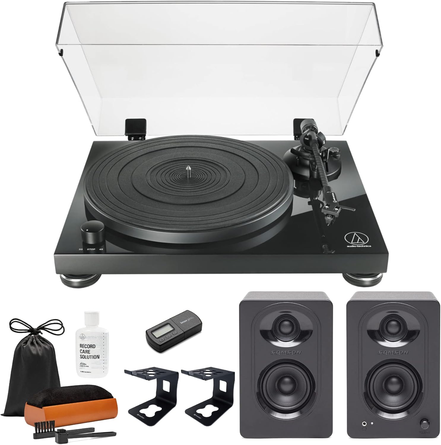 Audio Technica ATLPW50PB Manual BeltDrive Turntable