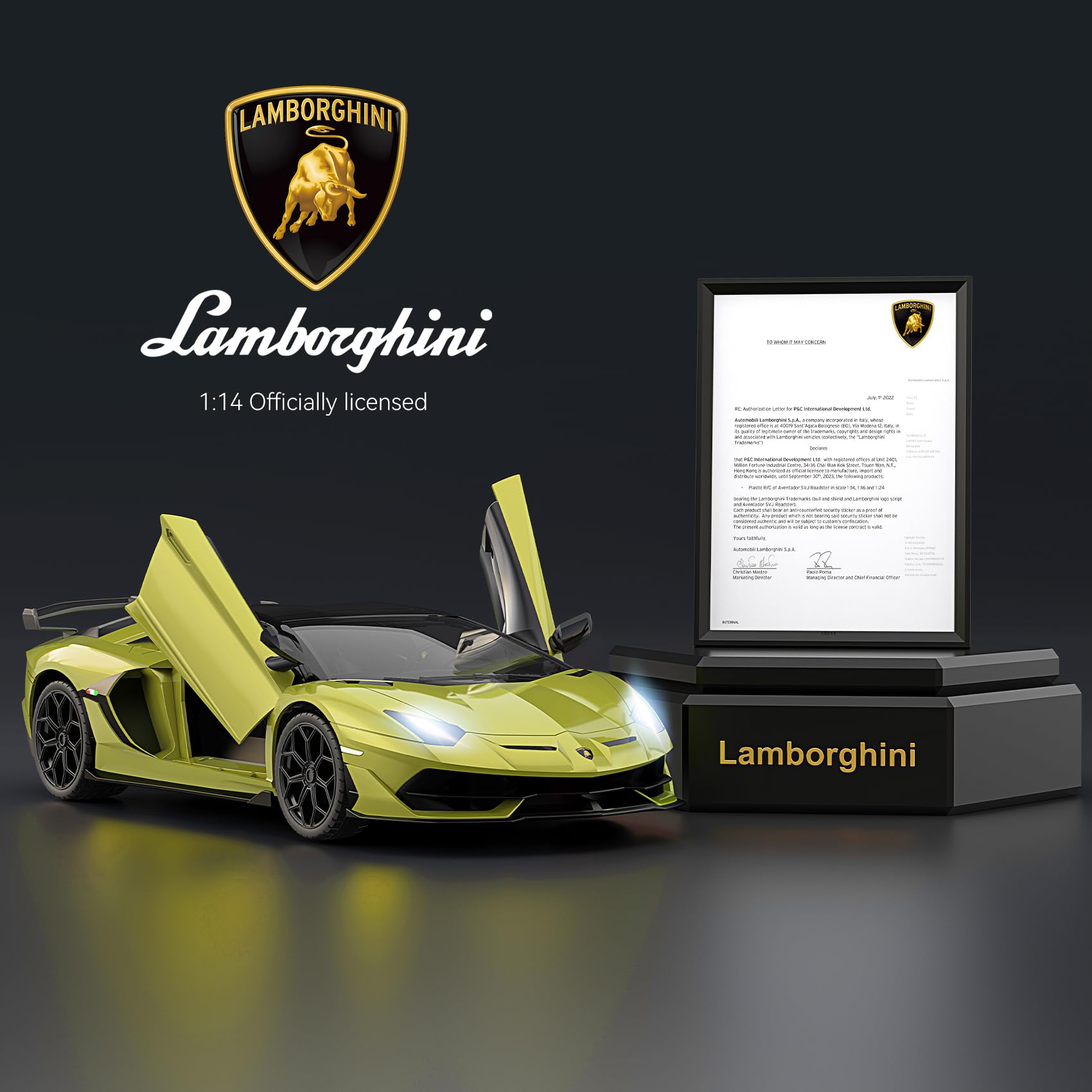 Coche Teledirigido Lamborghini 1:18 Con Efecto De Llama Y Niebla, Luces LED, Control 2.4G, Recargable, Para Niños Y Adultos (Rojo)