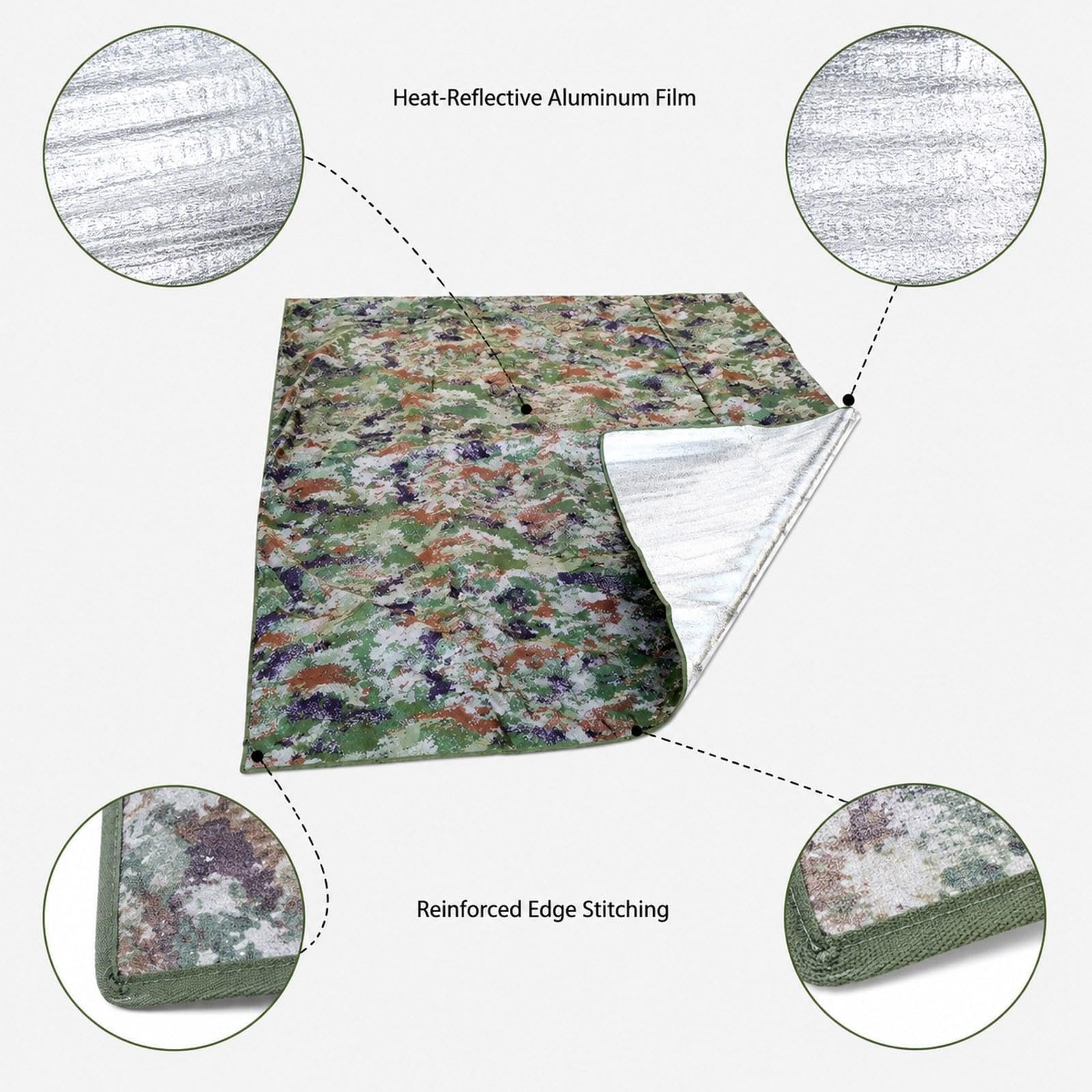 Coperta di Emergenza per Uso Esterno, Coperta Da Picnic, Tappetino Da Campeggio, per Pescatori, Festival, 2x2m
