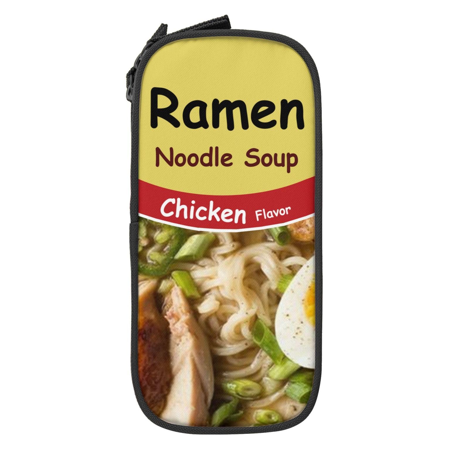 Ramen Noodle Soup Chicken Flavor Print Big Capacity Pencil Case, Oxford Cloth Pencil Pouch, Double Large Pencil Bag