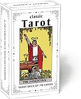 Vista 10 de Tarjetas de tarot clásicas para principiantes con significados, juego de 78 cartas para aprender y adivinar (blanco)