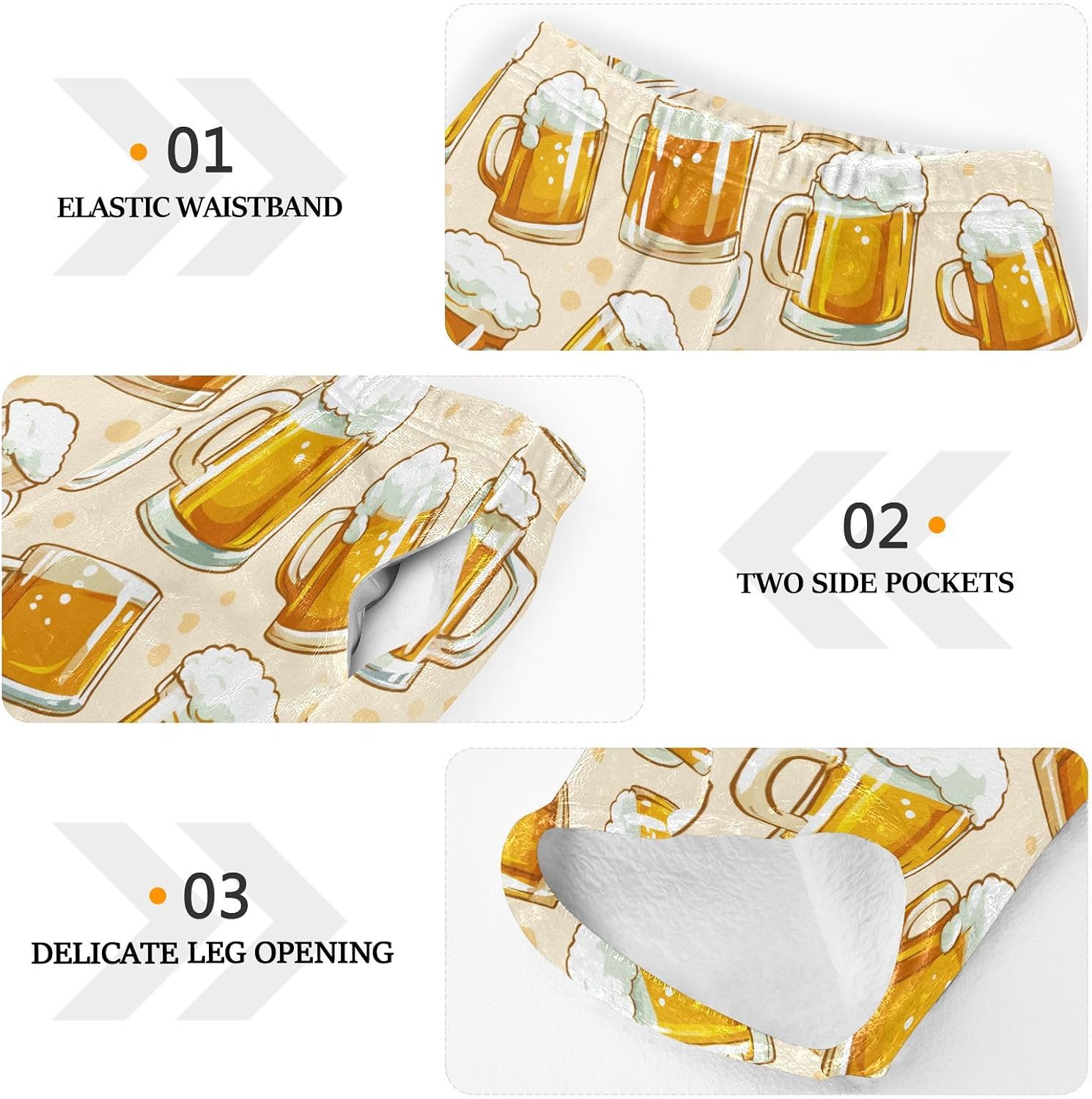 visesunny Beer Festival Pattern Boys Pants for Kids Fleece Bottoms Long Jogger Pants Trousers with Pockets Size 6-14Y