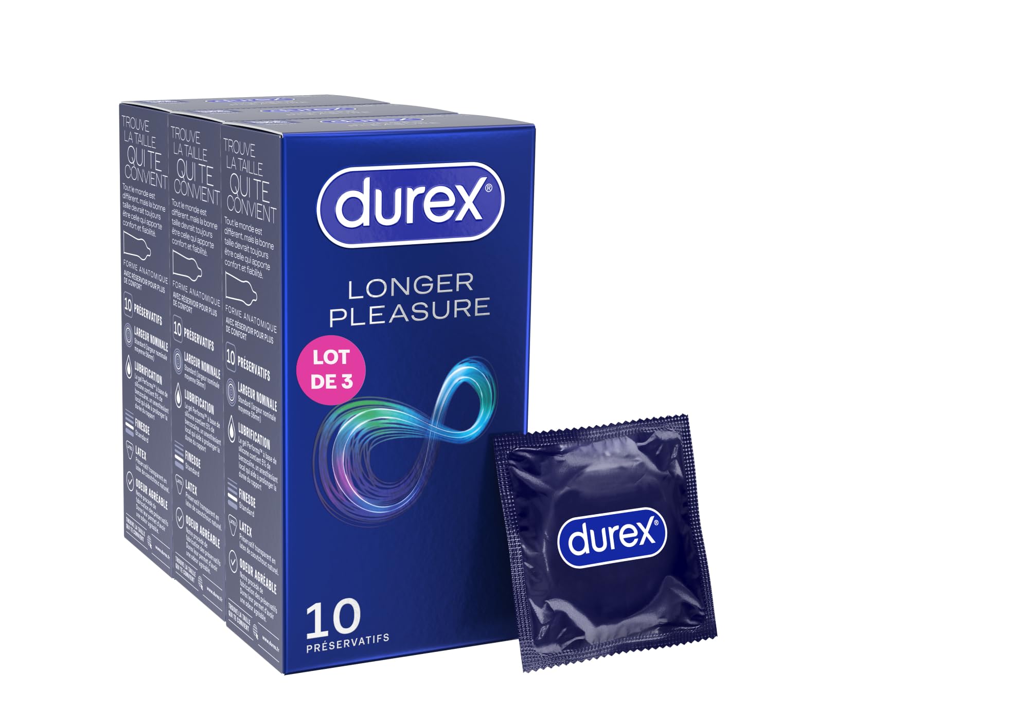Durex Préservatifs Retardants Performance Booster Extra lubrifiés 30 pièces