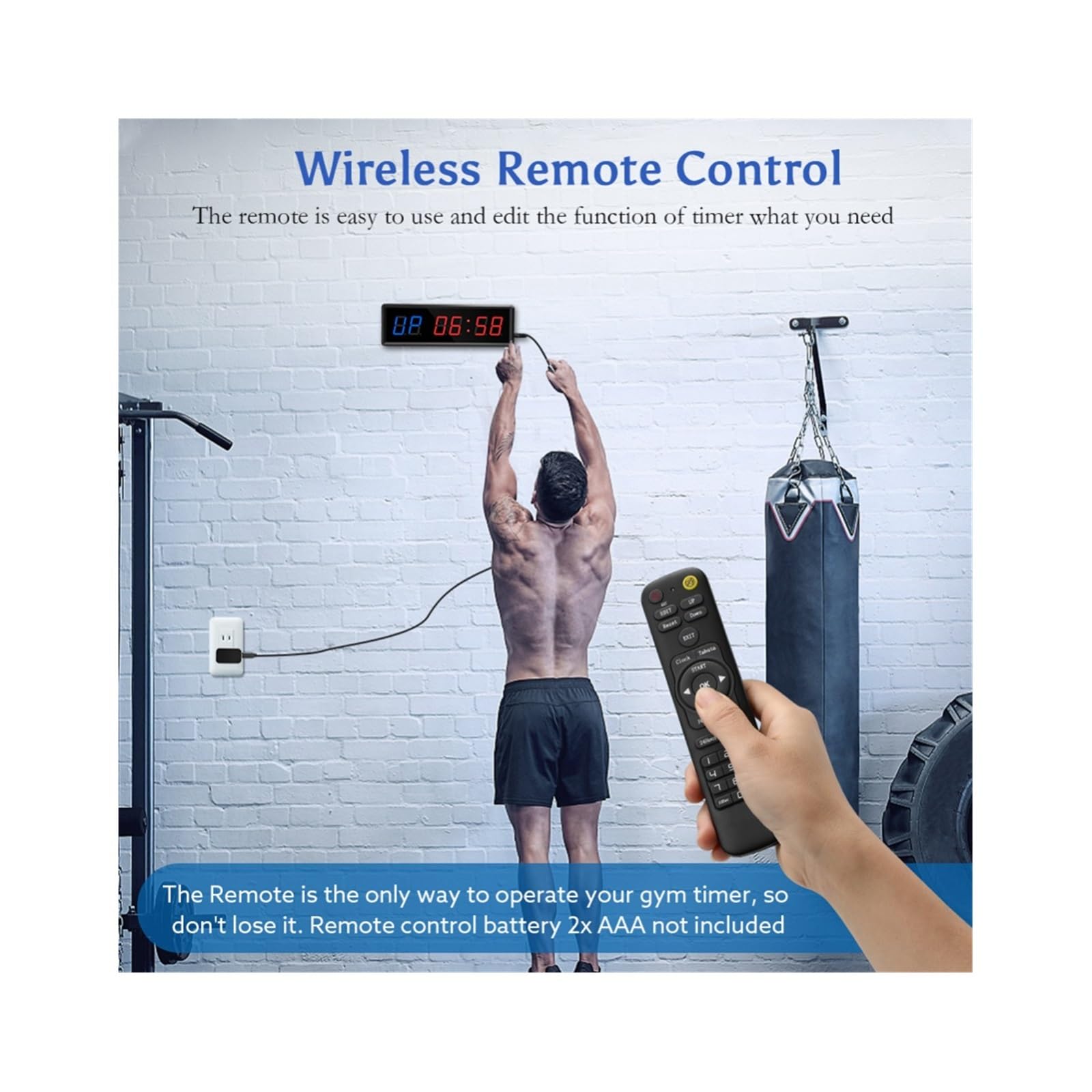 Countdown Timer, Cronometro digitale for conto alla rovescia con timer da palestra con timer a intervalli LED remoto for fitness in palestra a casa