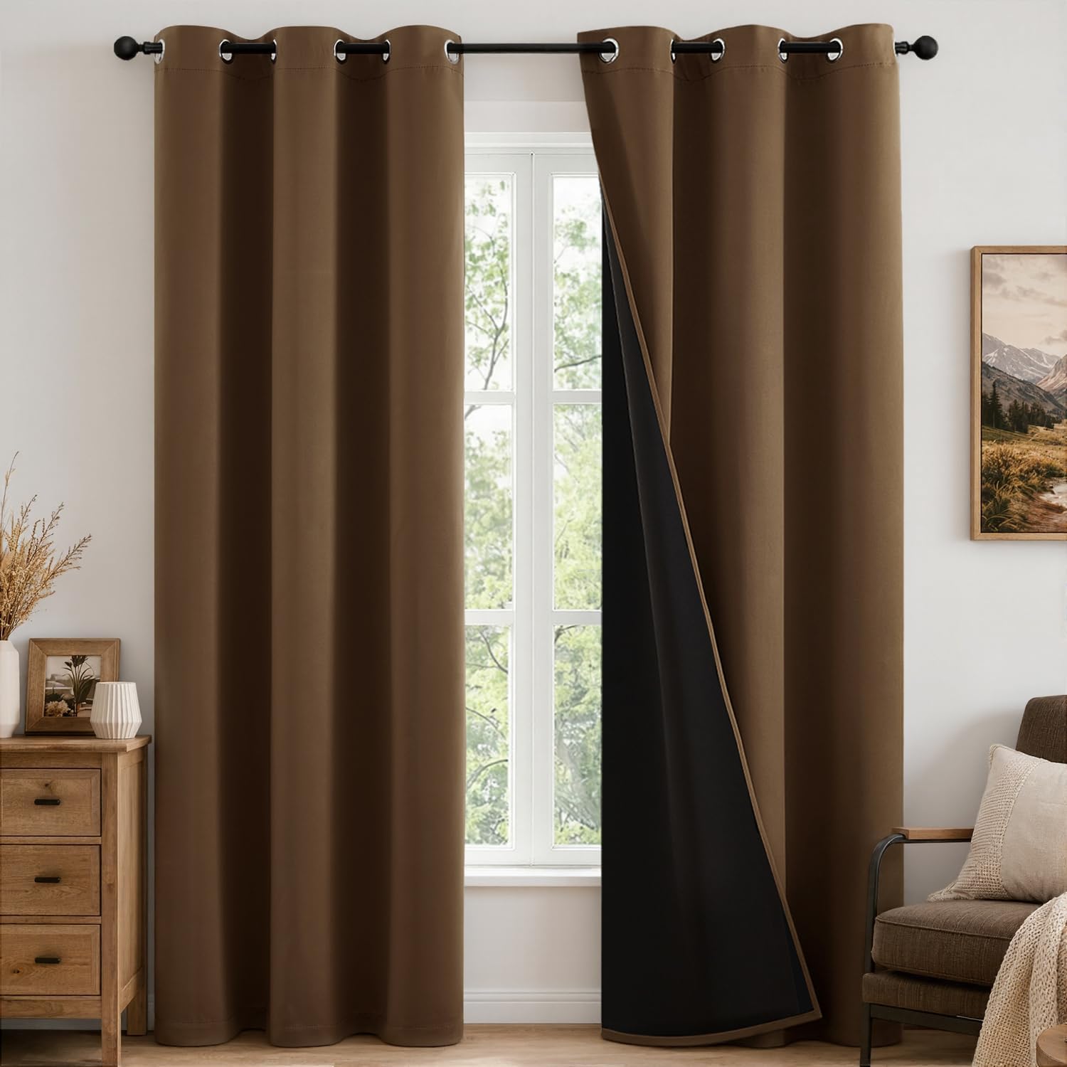  Hunter Green 100% Blackout Curtains for Bedroom 40x45 Inch Length thumbnail