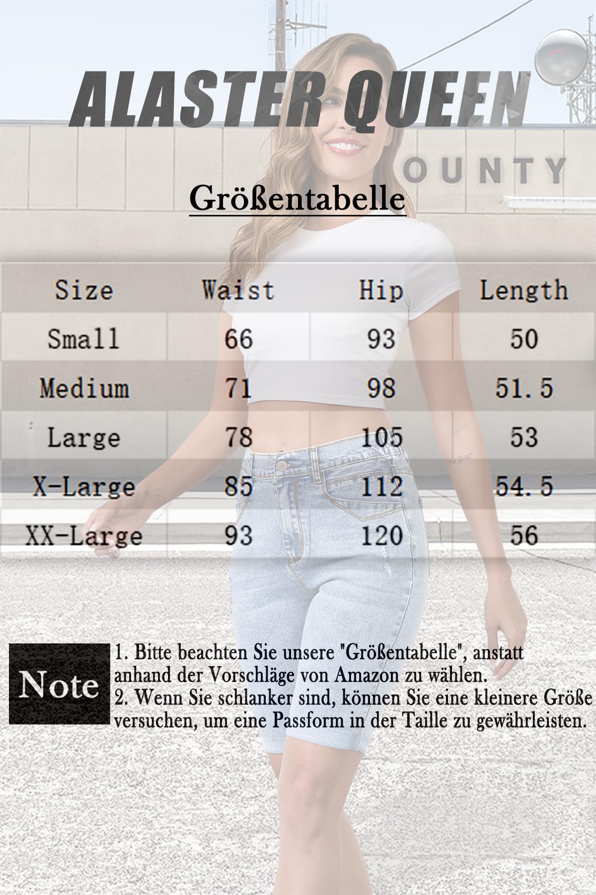 Alaster Queen Bermuda Shorts Damen Sommer Mode Kurze Hose Damen Freizeit Denim Shorts