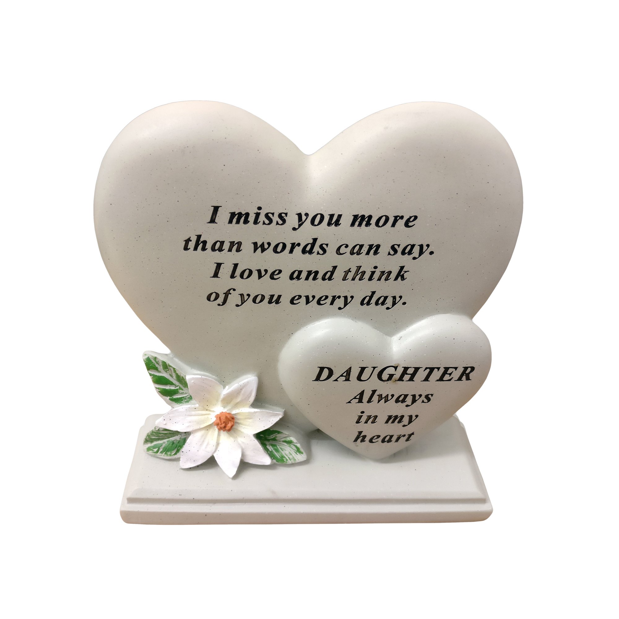 David Fischhoff Cream Daughter Double Heart Plaque,