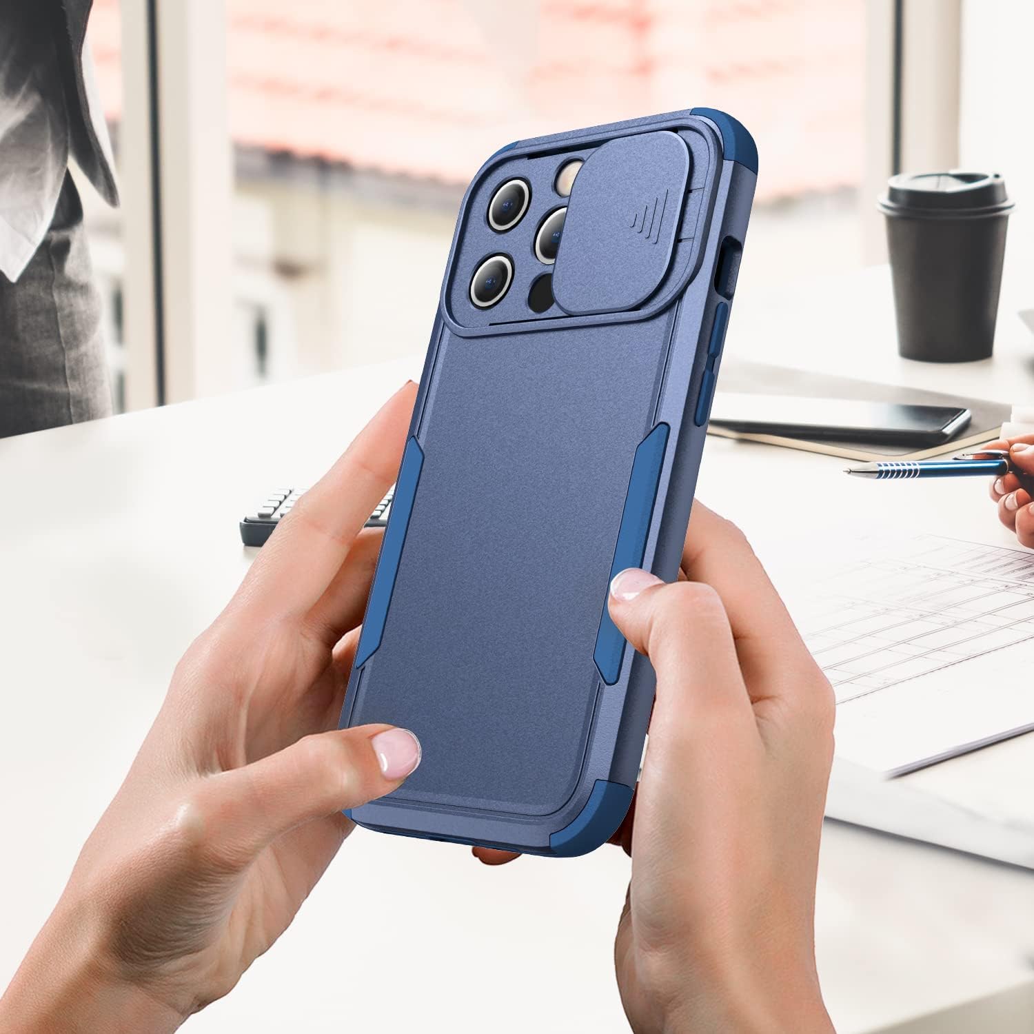 Compatible with iPhone 13 Case with Camera Cover, Heavy-Duty with Slide Camera Lens Protection Military-Grade Drop Protection Rugged Tough Durable Case for iPhone 13 5g 6.1'' 2021
