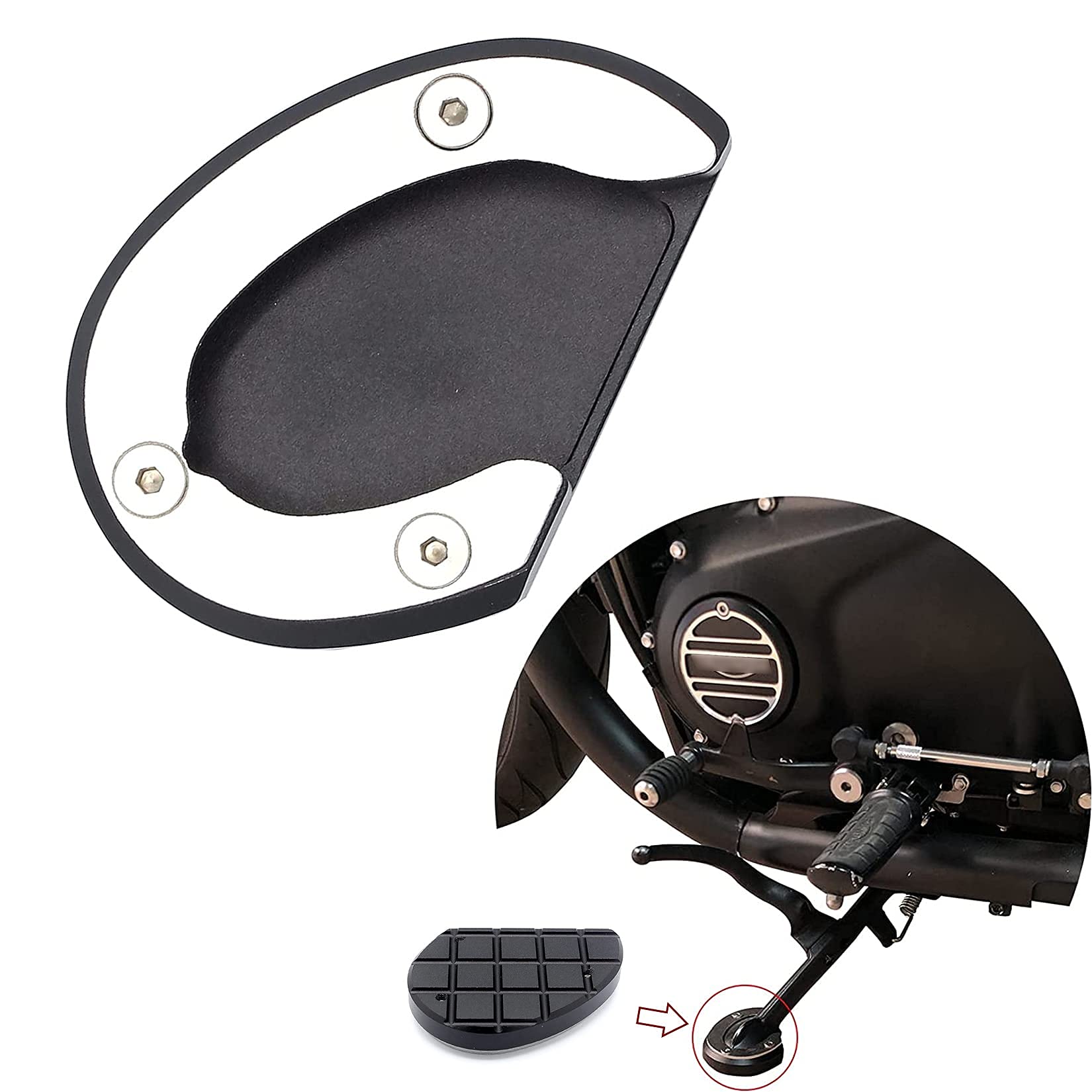 CANMIYOU Motorcycle Kickstand Foot Side Stand CNC Extension Pad Support Plate Parking Anti Sinking fits for Bonneville Bobber T100 2018-2020 T120 2016-2020 for Outdoor Soft Ground