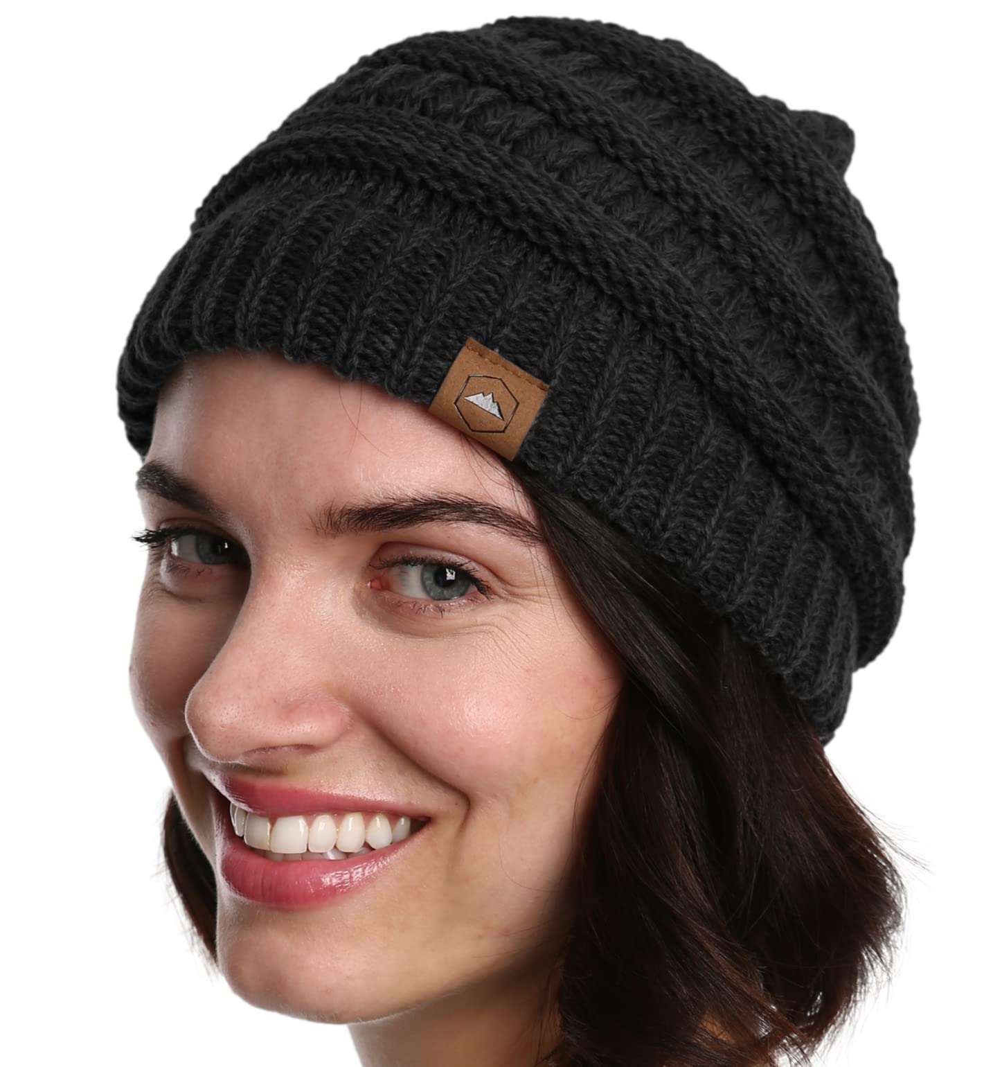 Tough Headwear Beanie Hat - Cable Knit Warmth - Winter Hats - Slouchy Fit - Beanies for Women - Itch-Free Winter Essentials