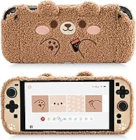 Vista 1 de GeekShare Estuche de peluche compatible con Switch 2 (2025), cubierta protectora NS2 para consola Switch y controlador de agarre tipo oso de peluche