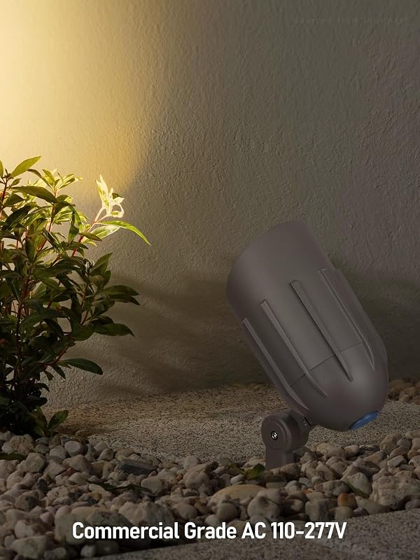 LEONLITE 3CCT Bullet Flood Light with Knuckle Mount, 30W/20W/12W Selectable, 110-277V Commercial LED Landscape Spotlights, IP65 Waterproof Aluminum, 3000K/4000K/5000K, for Flag Poles Yard Tree by LEONLITE - Image 3