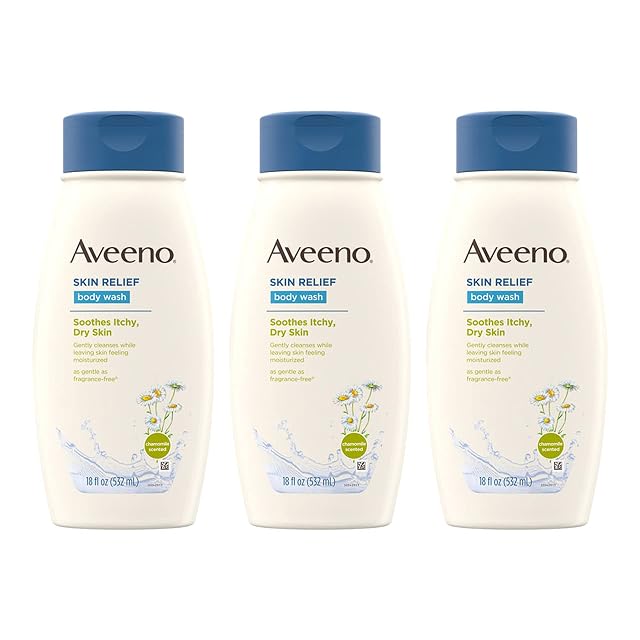 Aveeno Skin Relief Body Wash with Chamomile Scent Soothing Oat Gentle Soap-Free Body Cleanser for Dry Itchy Sensitive
