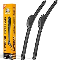 AUTOBOO 22"+22" All-Season Windshield Wiper Blades (2-Pack) - OEM Quality Armor Design, Quiet Streak-Free Wipe for U/J Hook Arms