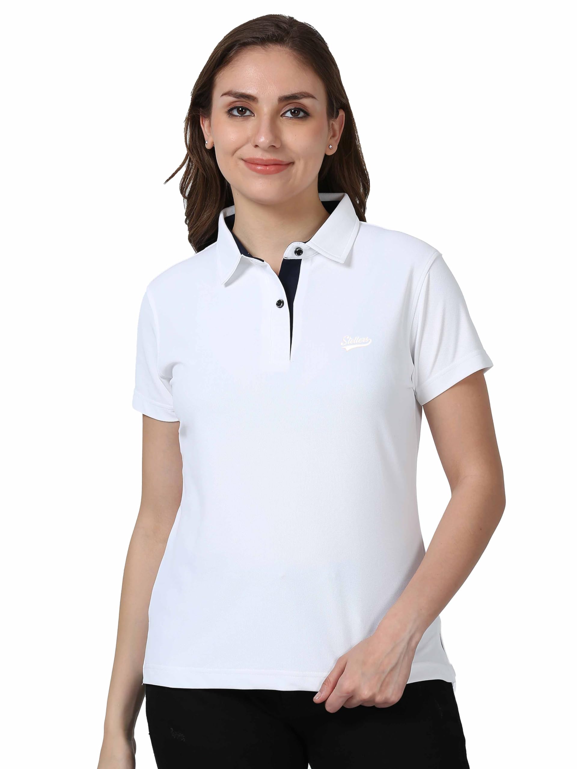 stellers Women's Signature Polo T-Shirt | Feather Touch Feel | Warm| Regular Fit| Odour Resistant| Anti-Static| Wrinkle Free | Quick Dry | Stretchable | Lightweight | Sweat-Proof-picture-38