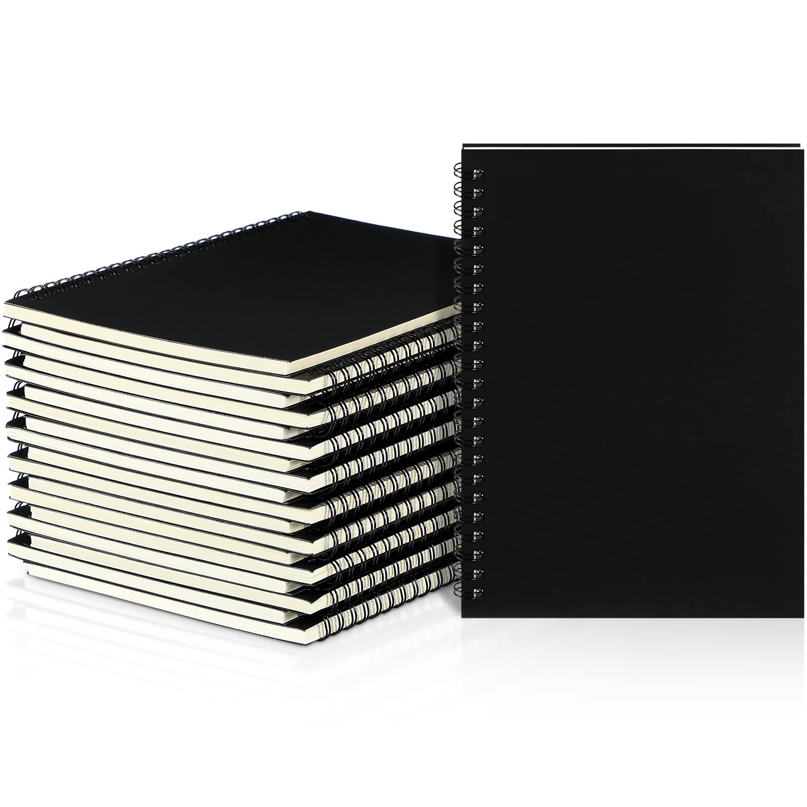 Yahenda Quaderno a spirale, formato A5, a righe, 21 x 14 cm, per composizione, carta spessa, per ufficio, lavoro, scuola, regali, forniture (colore nero, 18 pezzi)