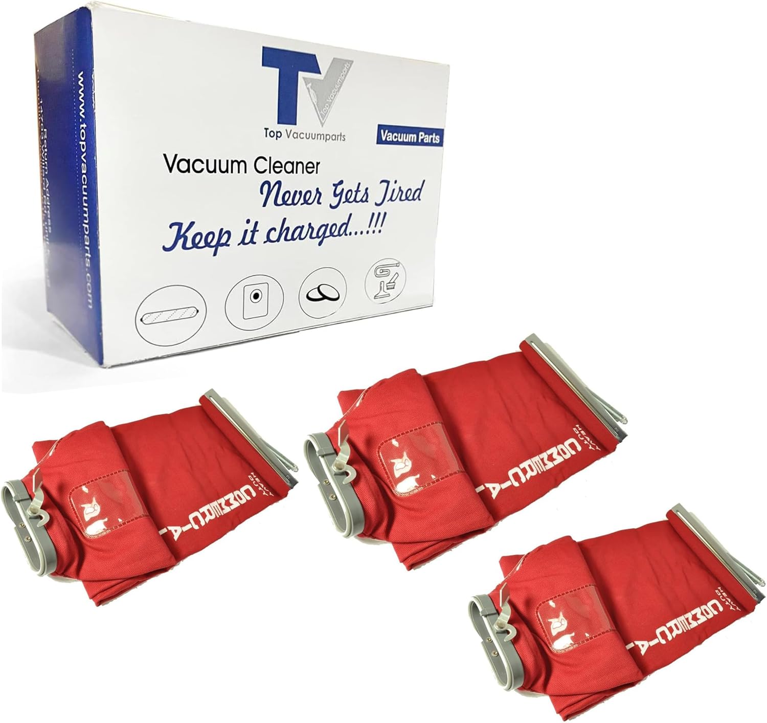 Replacement Part For Red Vacuum Cleaner Outer 3 Cloth Bag Fits Eureka, Sanitaire Vacuum Brands (Shake Out) # compare to part 54582A4