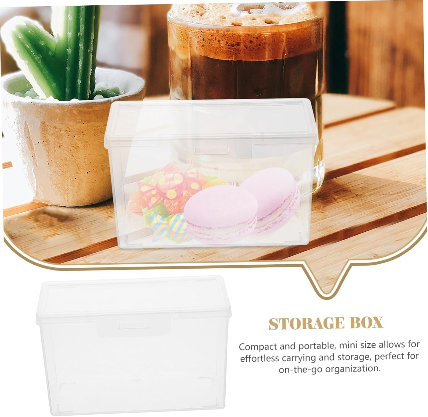 4Pcs Transparent Photo Organizer Boxes Lids Multi-functional Storage for Greeting Cards Postcards Small Objects and Household Items Compact Plastic Containers for Organization