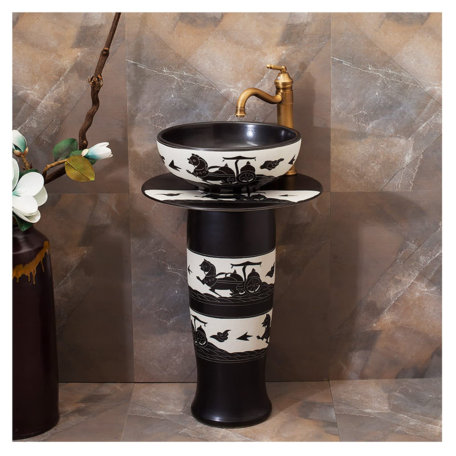 Ceramic Pedestal Sink 82 51 47 5cm Retro Column Desertcart Tunisia