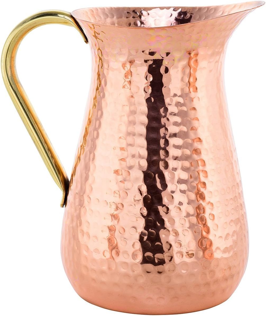 Handmade Copper Jug, Pure Copper Pitcher, 100% Copper-1.5 Liters
