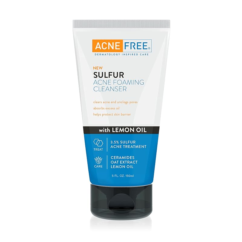 AcneFree Limpador Facial Espumante com Enxofre, Óleo de Limão e Extrato de Aveia, 142 g